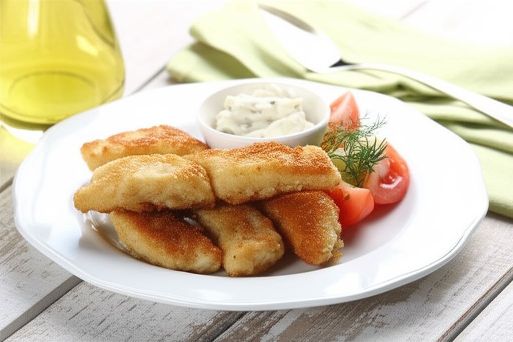 Panierowana ryba z sosem tatarskim