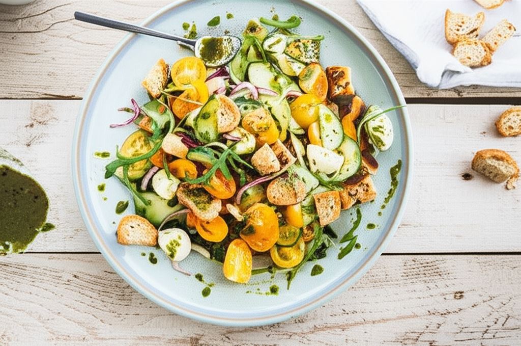 Panzanella czyli włoska sałatka z chlebem i pomidorami