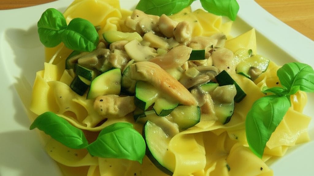 Pappardelle z kurczakiem i cukinią