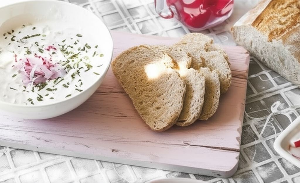 Pasta do chleba z twarogu i pora