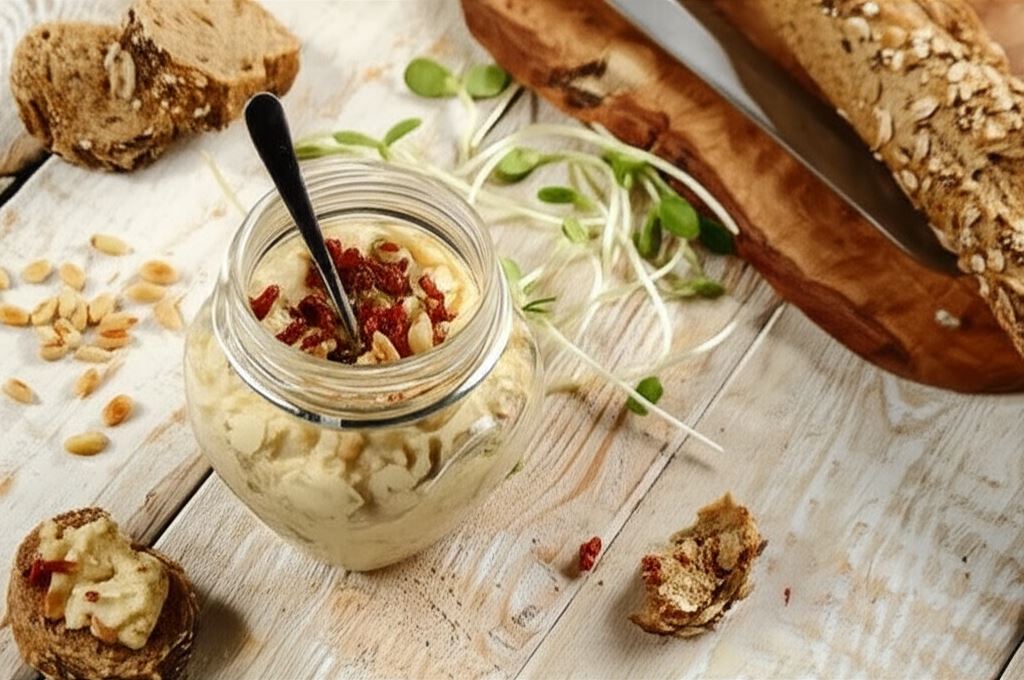 Pasta jajeczna z bazylią i orzeszkami