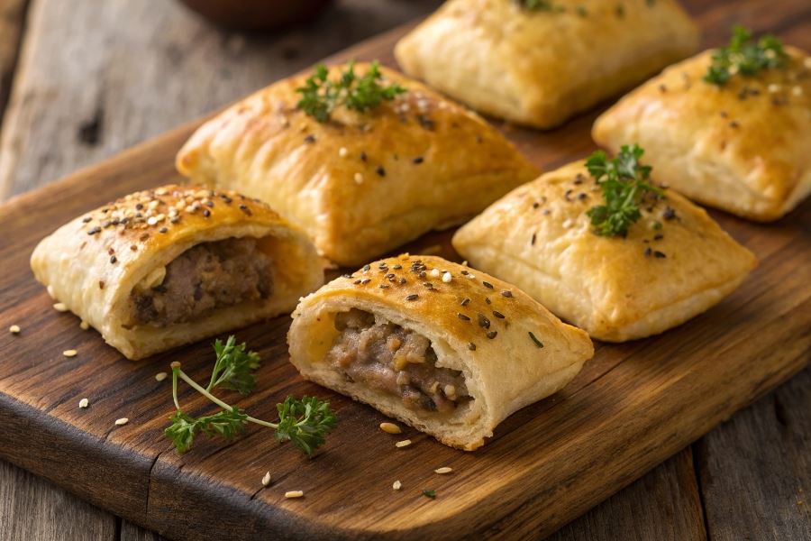 Paszteciki z mięsem i kapustą