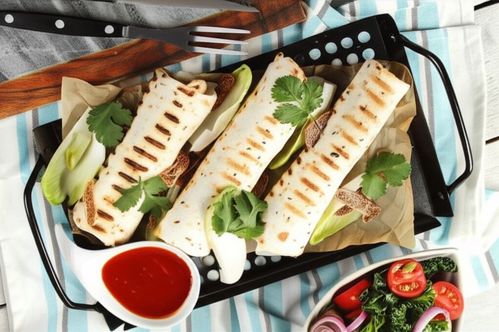 Pełnoziarniste wrapy z kurczakiem z grilla