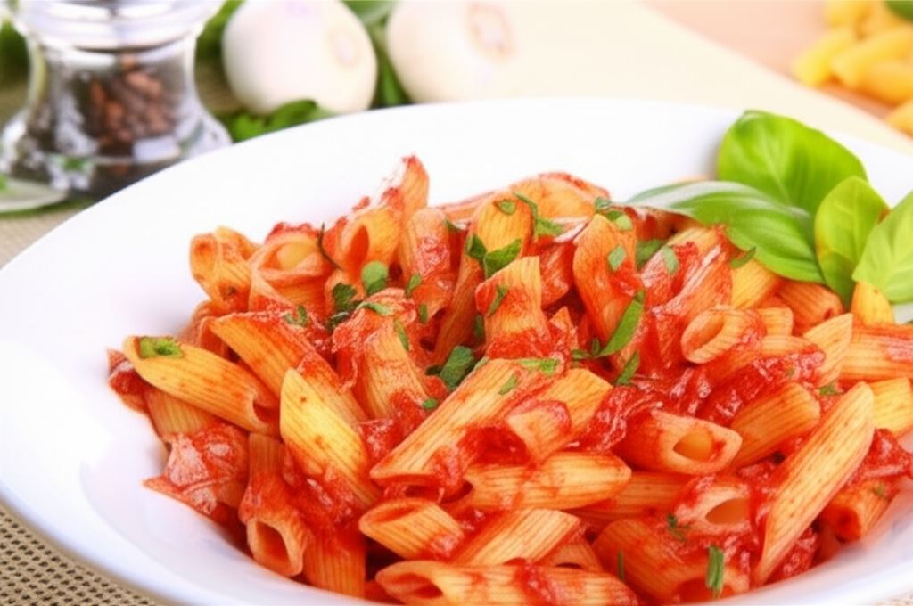 Penne z tuńczykiem i pomidorami