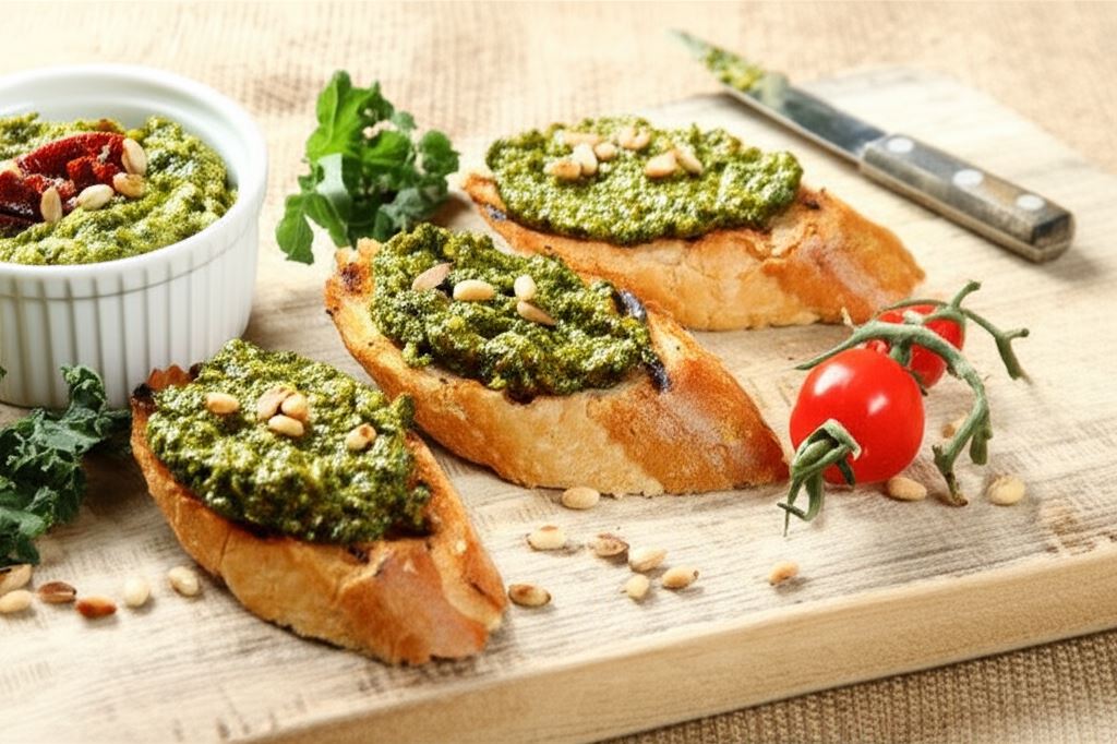 Pesto z jarmużu i suszonych pomidorów