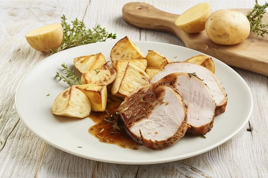 Pieczeń wieprzowa z sosem winnym