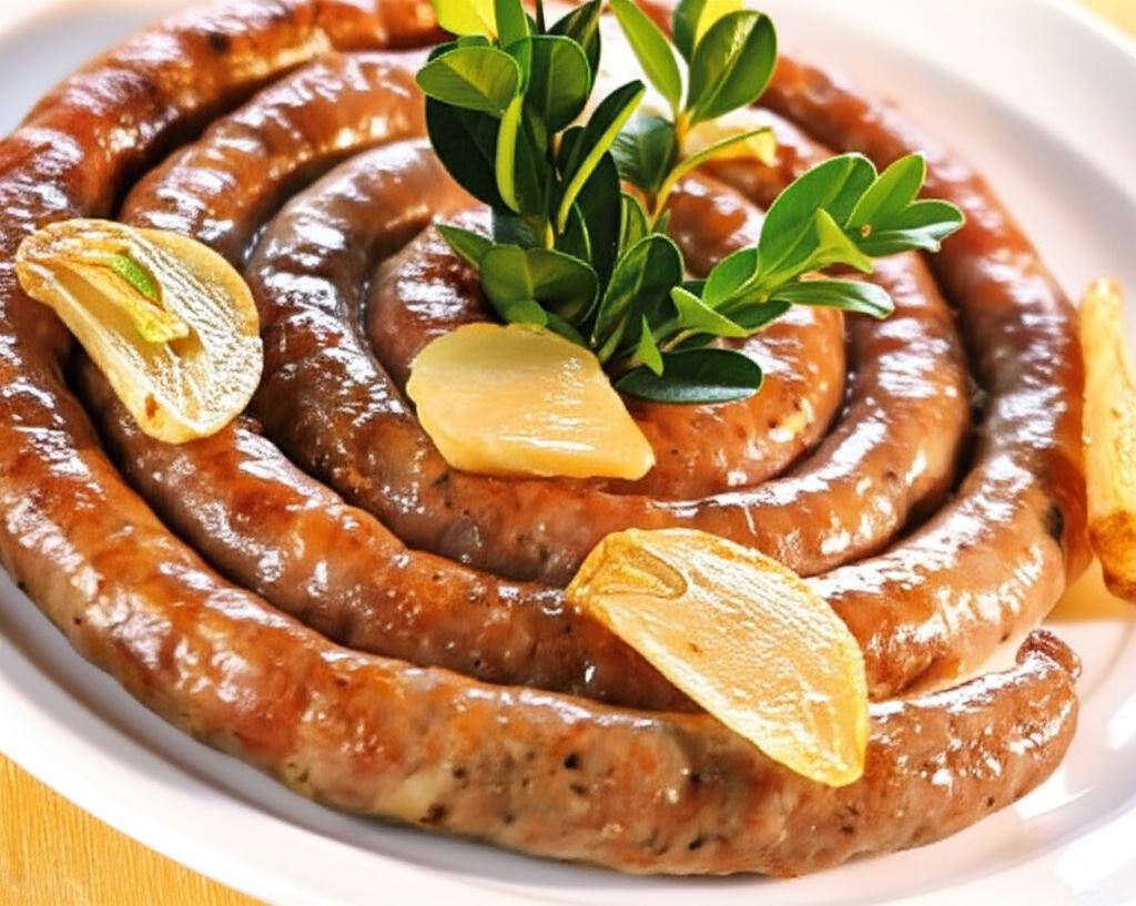 Pieczona biała kiełbasa