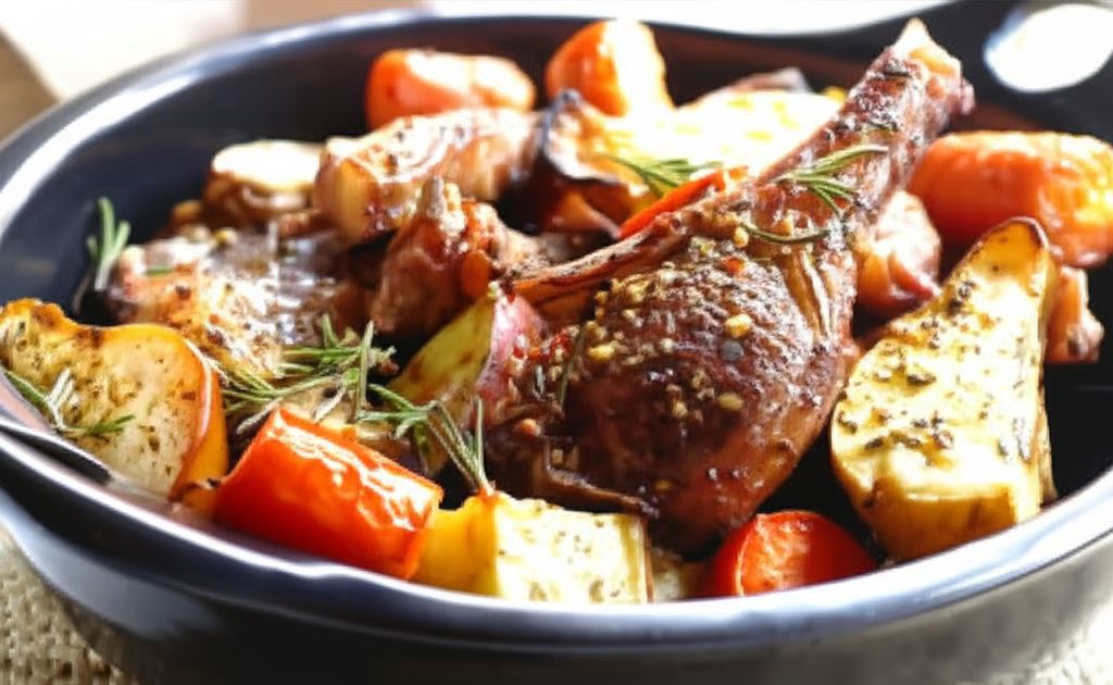 Pieczona jagnięcina z gruszką