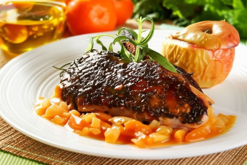 Pieczona kaczka w pomarańczowym sosie