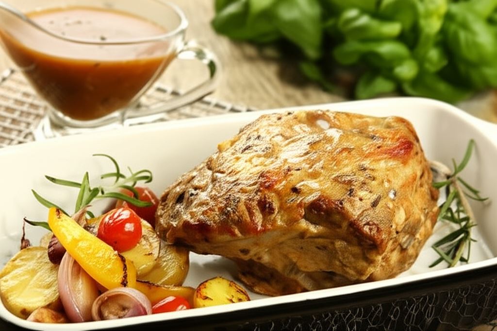 Pieczona karkówka w sosie rozmarynowym