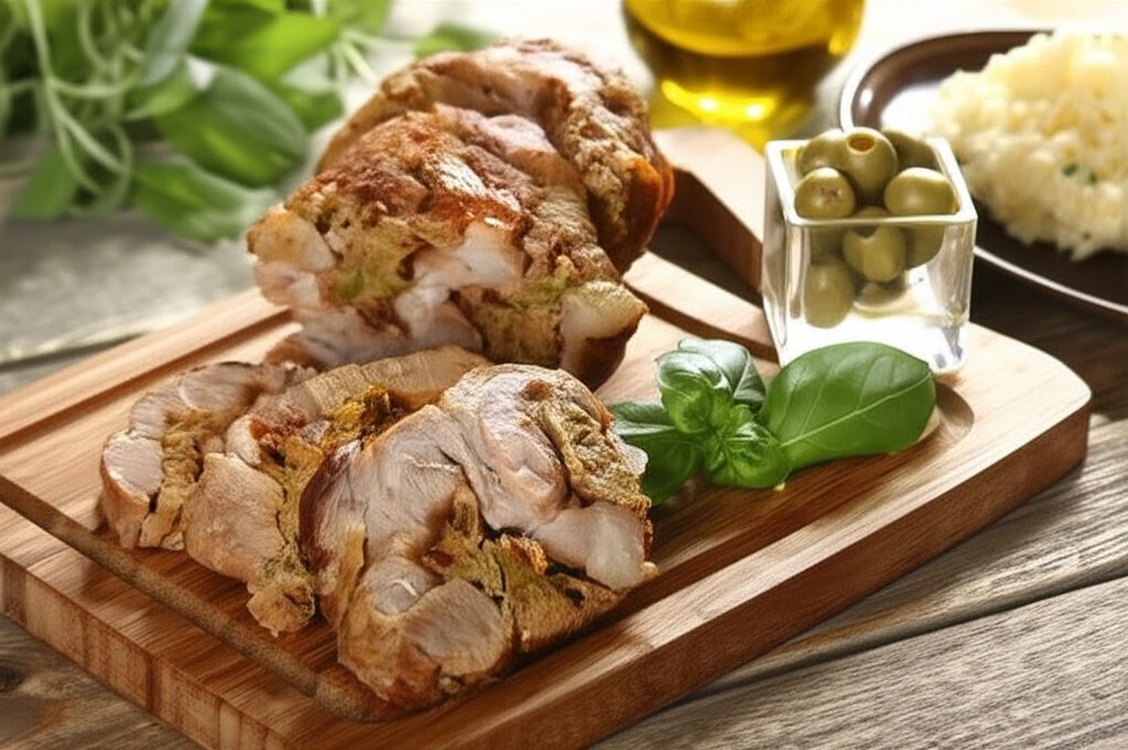 Pieczona karkówka z mięsem mielonym po włosku