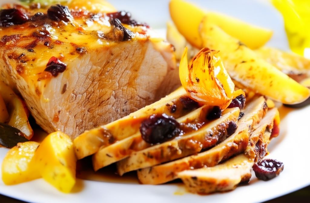 Pieczona szynka z jabłkami