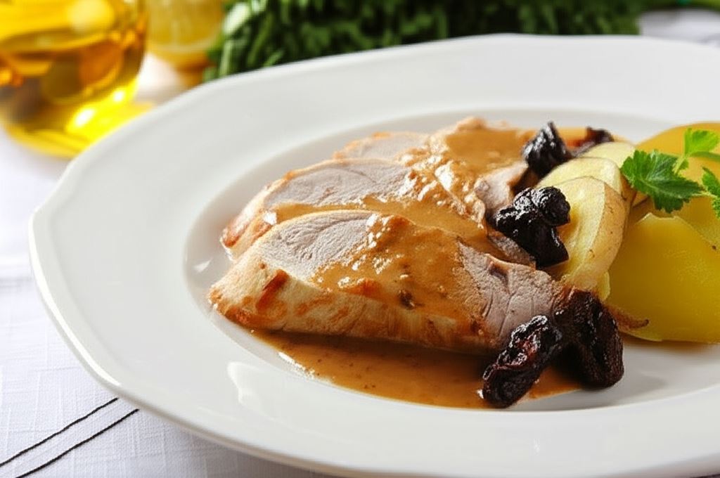 Pieczone polędwiczki wieprzowe z sosem śliwkowym