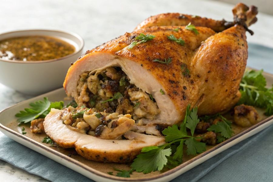 Pieczony kurczak nadziewany