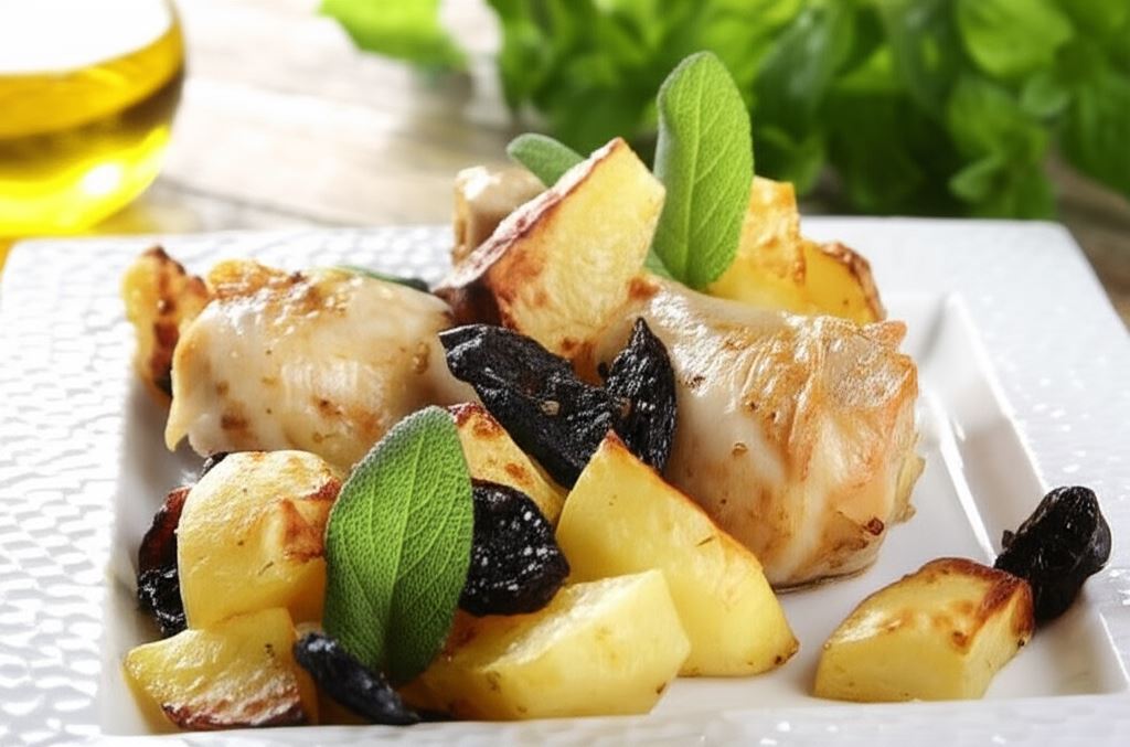 Pieczony kurczak ze śliwką