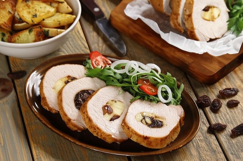 Pieczony schab z jabłkami