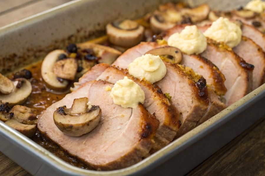 Pieczony schab z majonezem