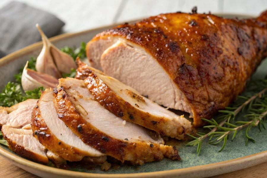 Pieczony udziec z indyka