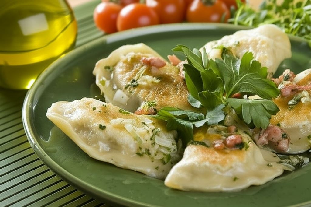 Pierogi z mięsem i grzybami