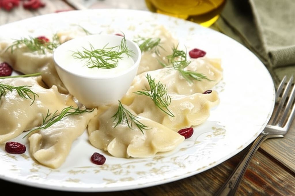 Pierogi z mięsem i żurawiną