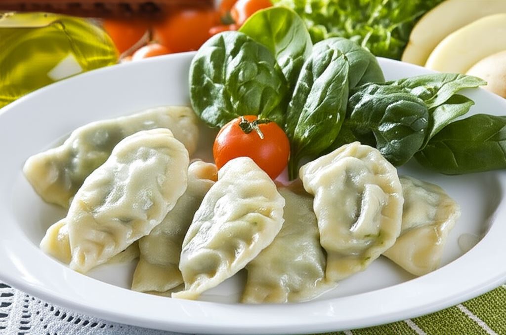 Pierogi ze szpinakiem i ziemniakami