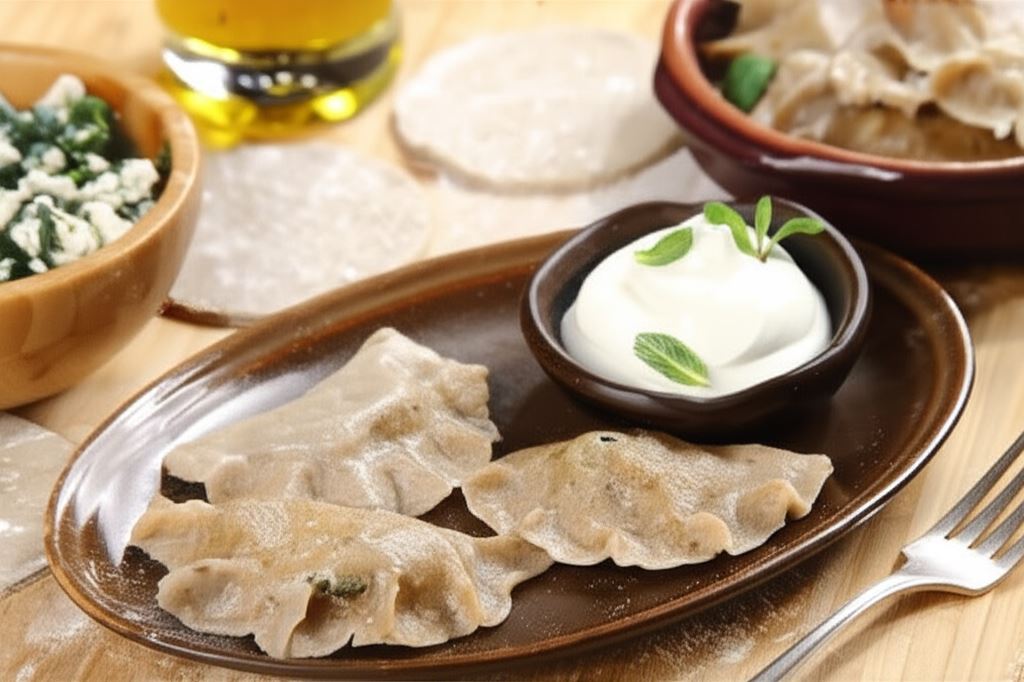 Pierogi ze szpinakiem pełnoziarniste