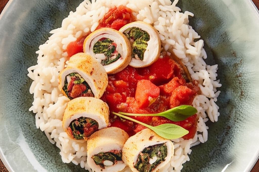 Pierś z indyka faszerowana szpinakiem