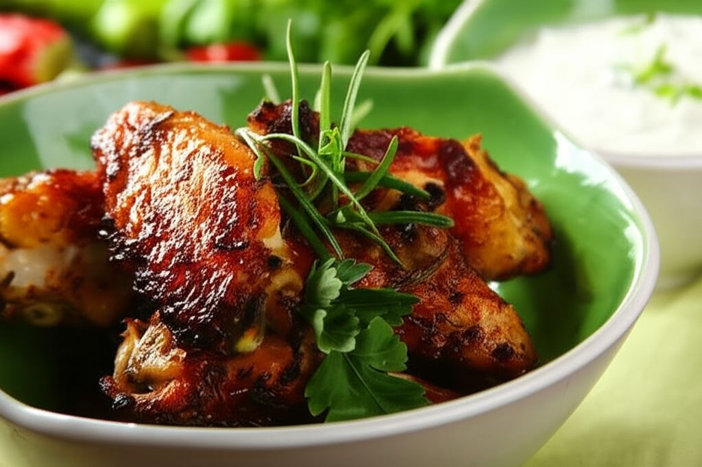 Pikantne skrzydełka z czosnkiem i rozmarynem