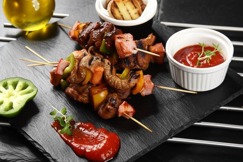 Pikantne szaszłyki z wołowiną i warzywami