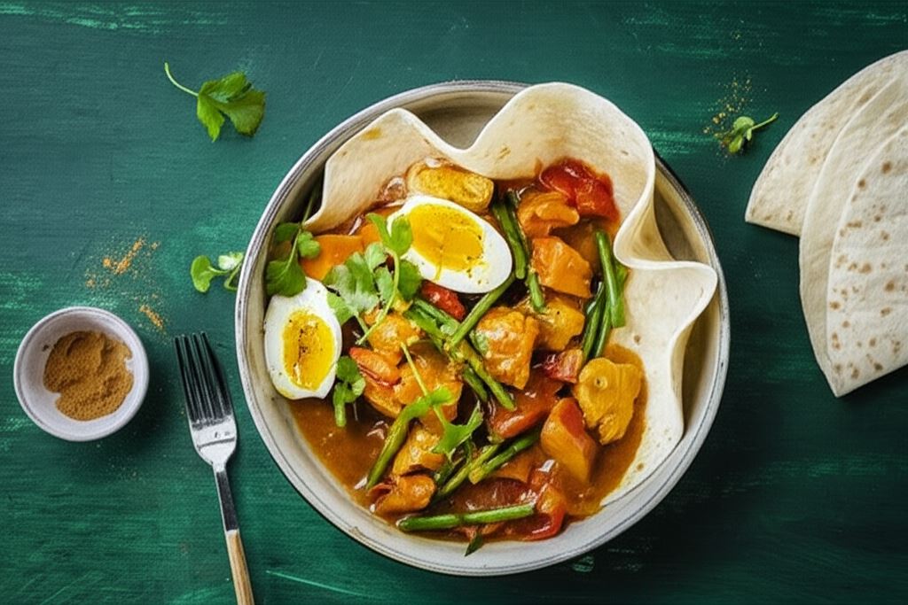 Pikantny kurczak Masala z słodkimi ziemniakami