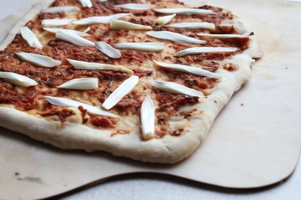 Pizza Toscana z białymi szparagami