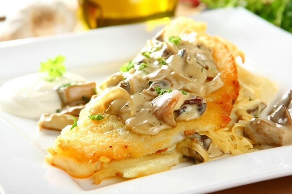 Placki po węgiersku z sosem grzybowym