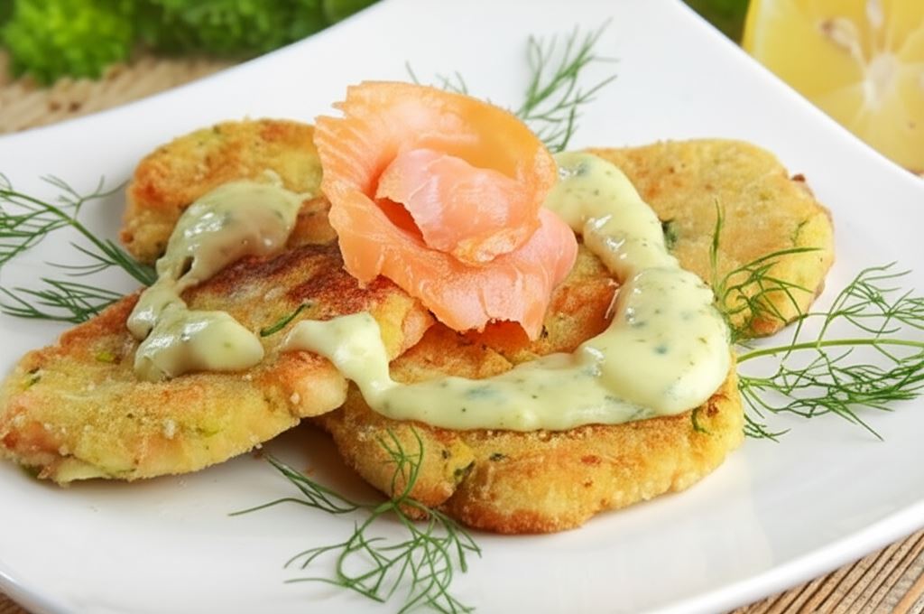 Placki z łososiem