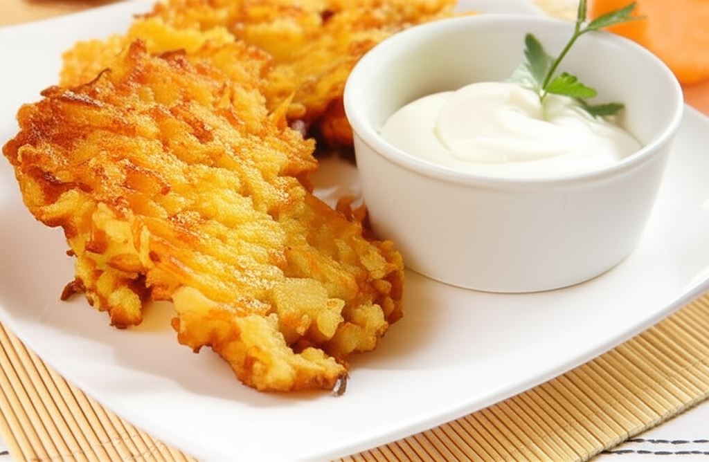 Placki ziemniaczane z marchewką i boczkiem