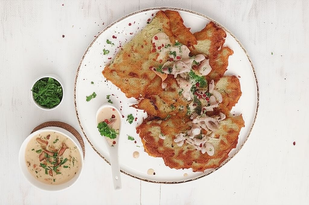 Placki ziemniaczane z sosem kurkowym