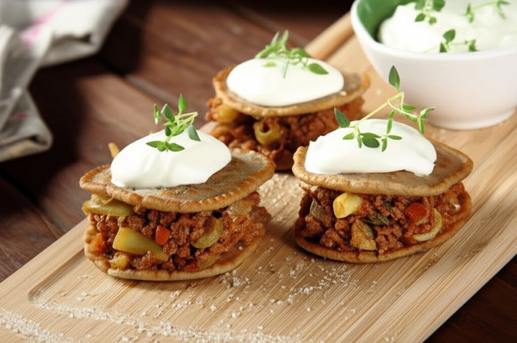 Placuszki gryczane z mielonym mięsem wołowym