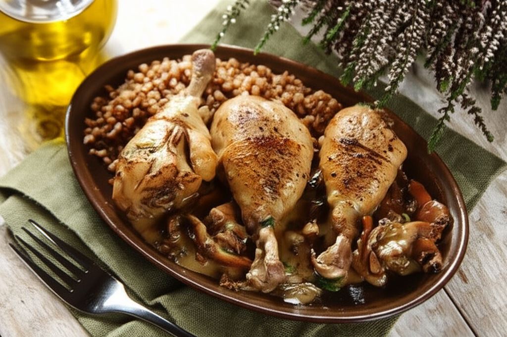 Podhalańskie udka z kurczaka z leśnymi grzybami