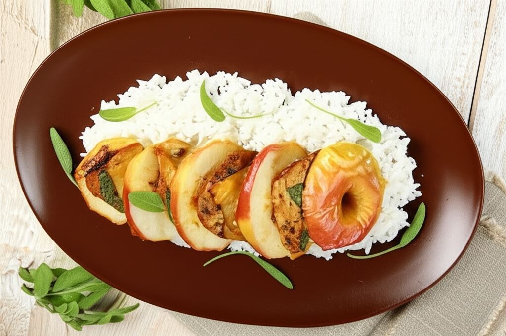 Polędwica nadziewana jabłkami na styl hasselback