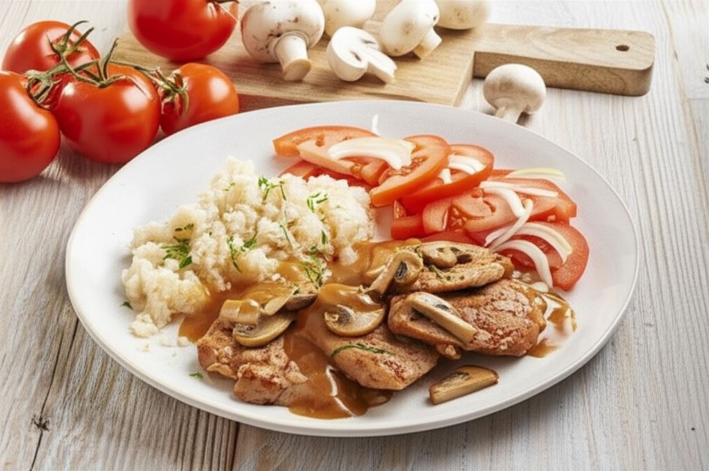 Polędwica wieprzowa w sosie pieczarkowym