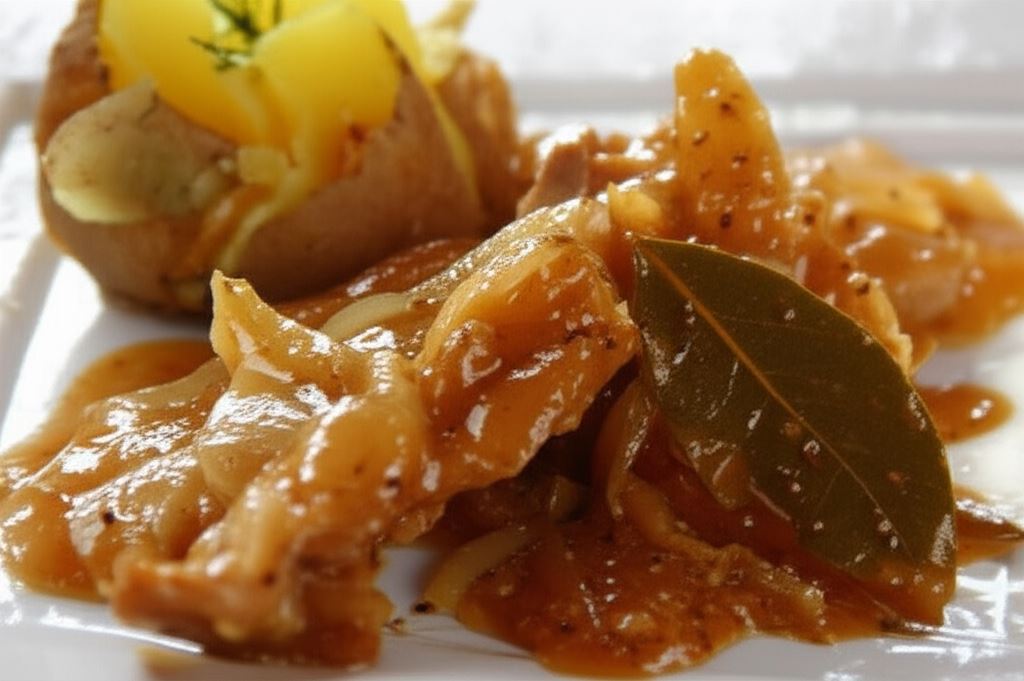 Polędwiczki duszone z cebulą i musztardą