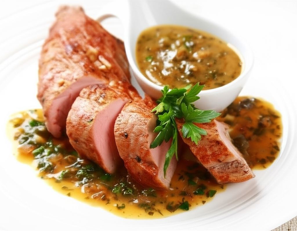 Polędwiczki wieprzowe pieczone w sosie cytrynowo-kaparowym