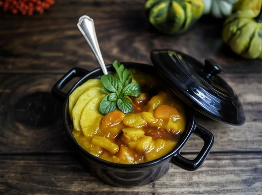 Pomarańczowe wegańskie curry