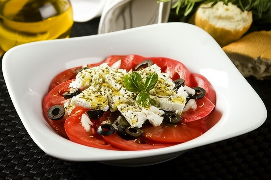 Pomidorowa sałatka z owczym serem