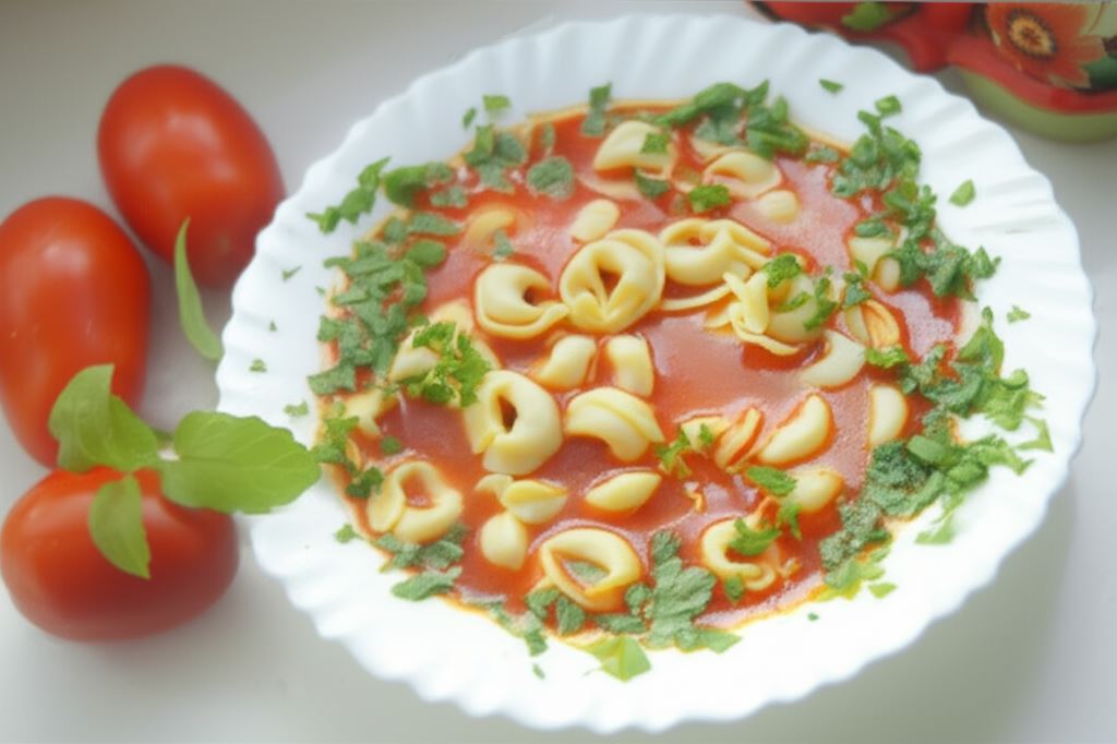 Pomidorowa z pierożkami Tortelini