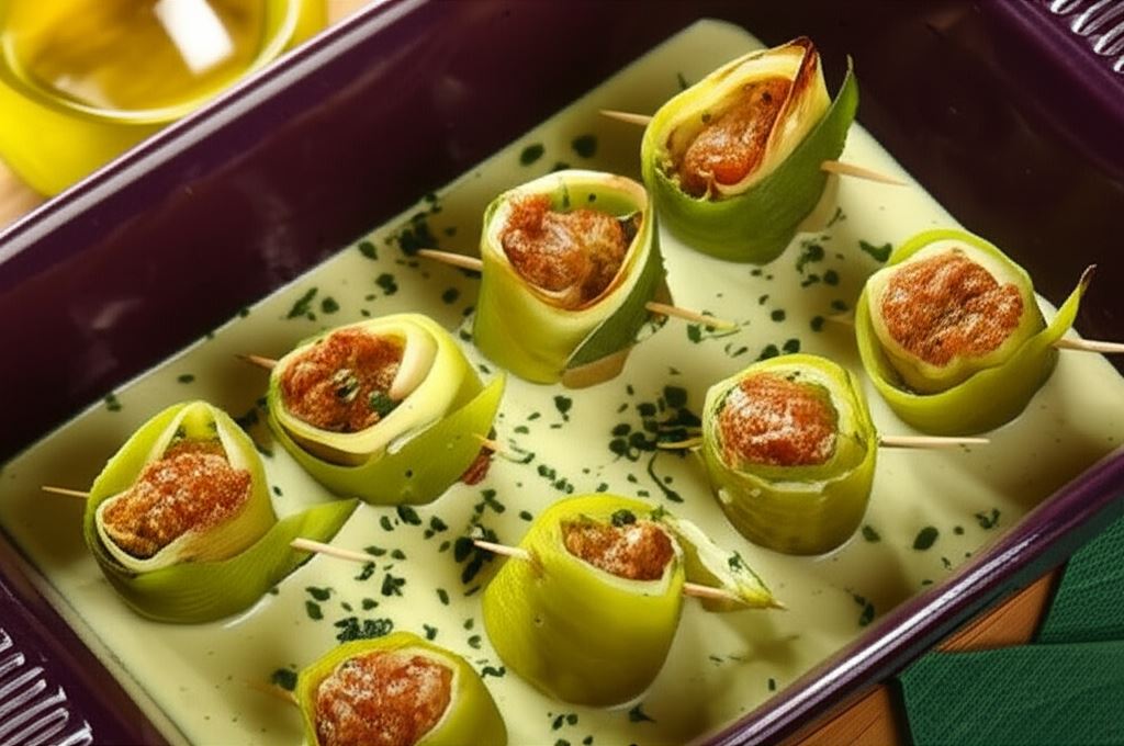 Pory z mięsem mielonym