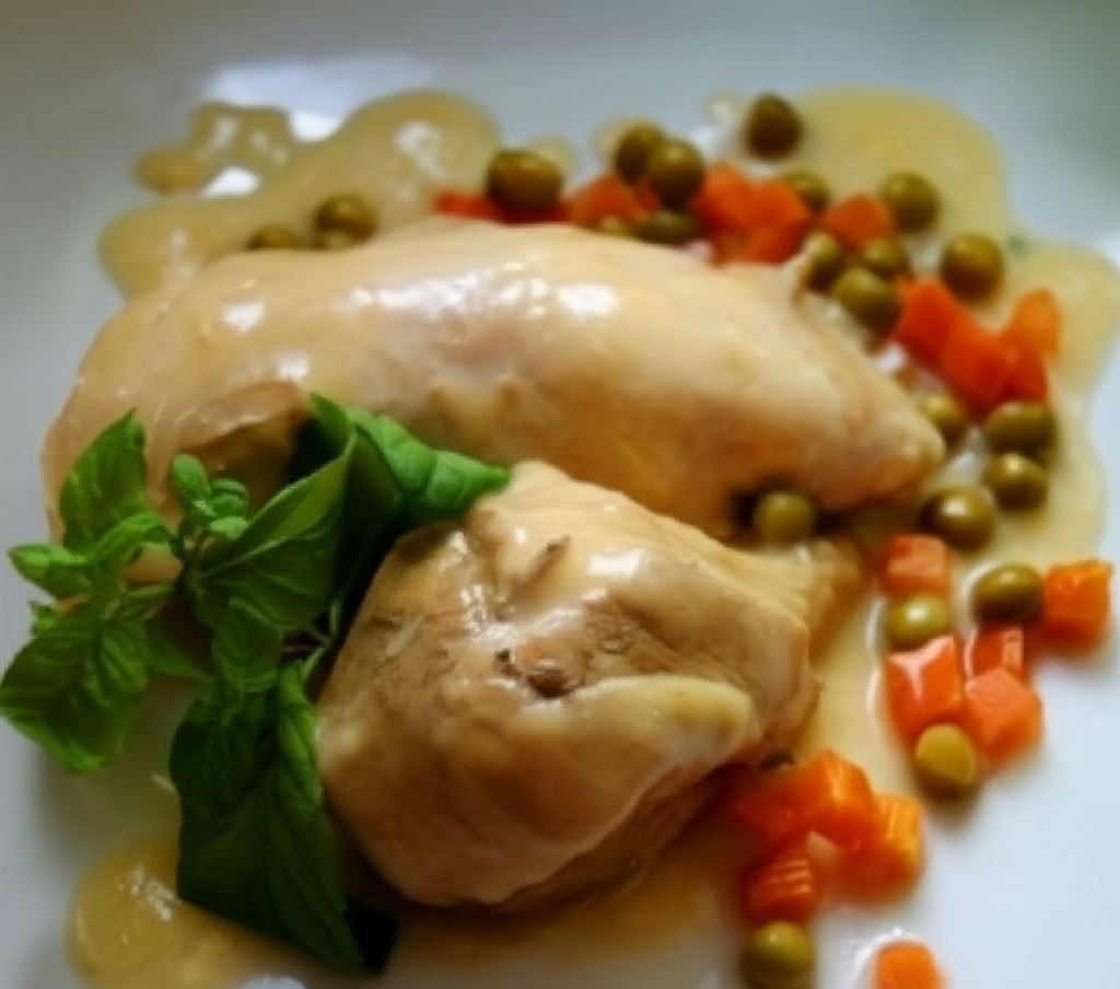 Potrawka z kurczaka z marchewką i groszkiem