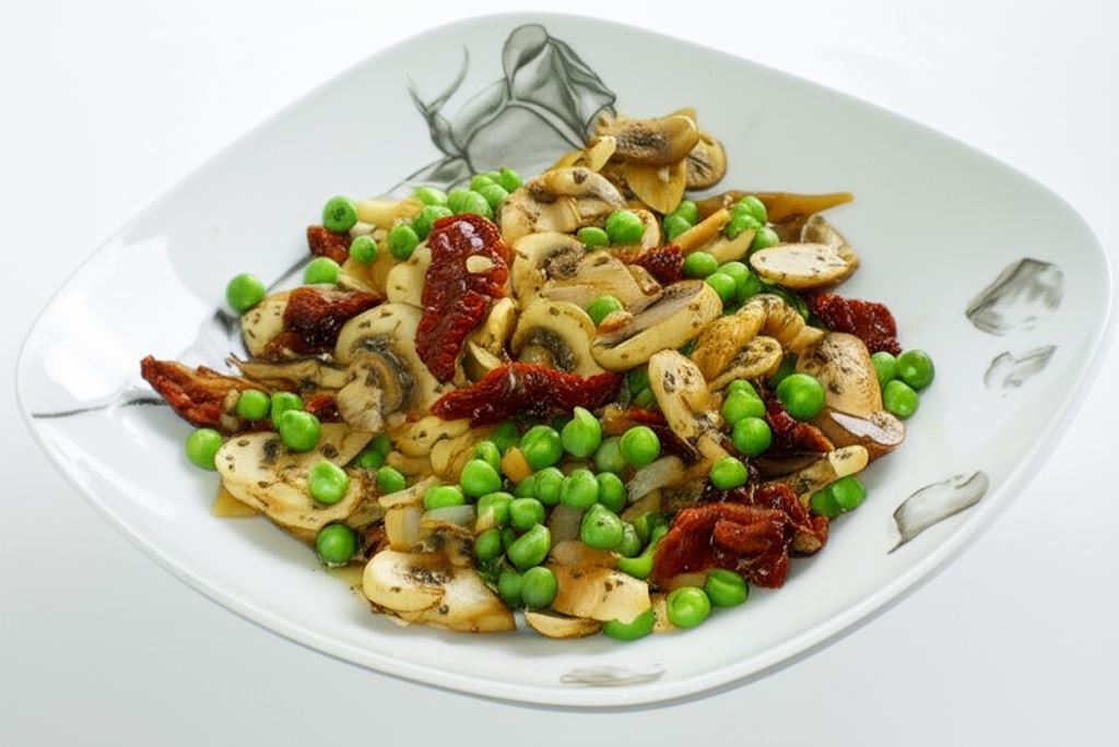 Potrawka z pieczarek i groszku