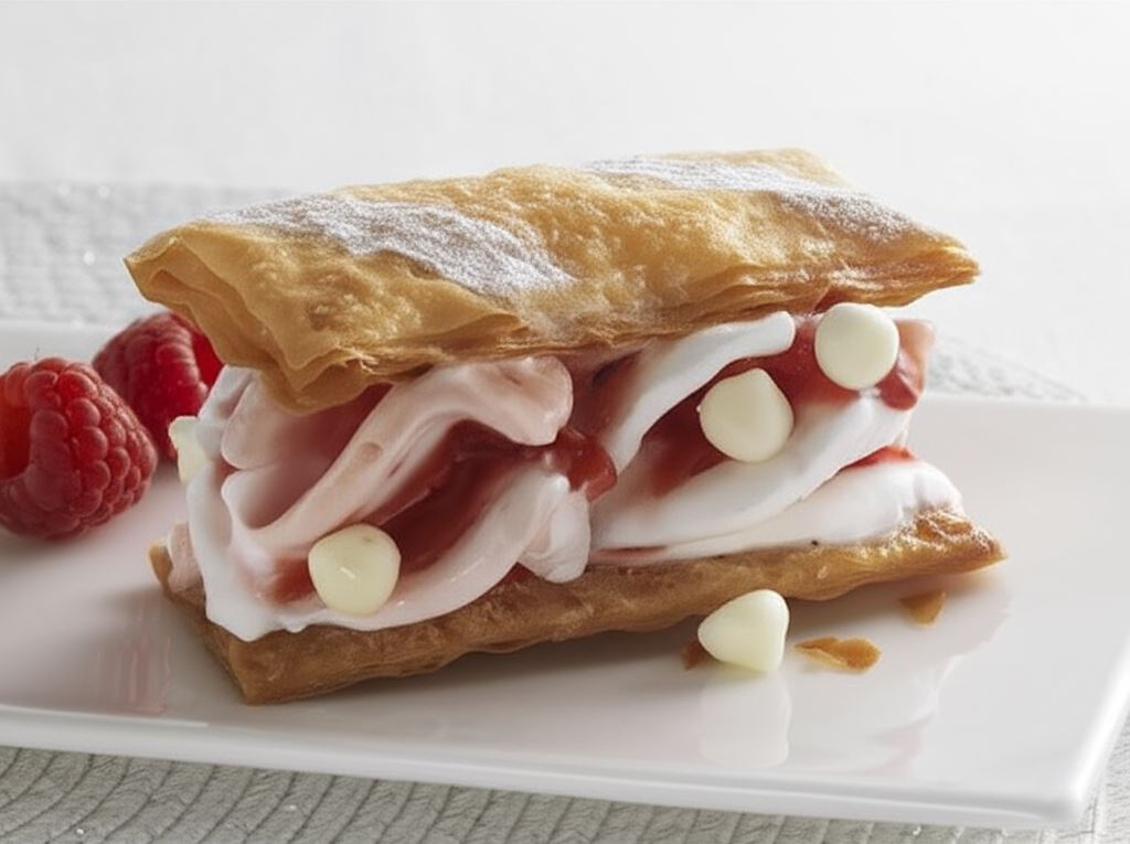 Przekładańce malinowe z ciasta filo