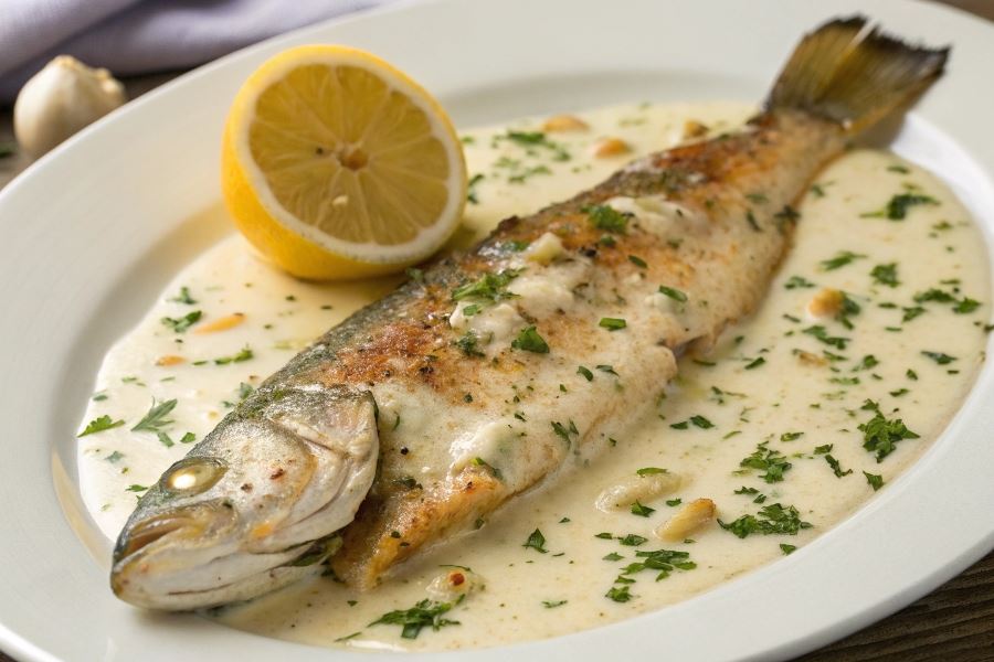 Pstrąg w śmietanie