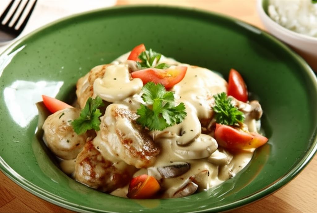 Pulpety w sosie pieczarkowo-serowym